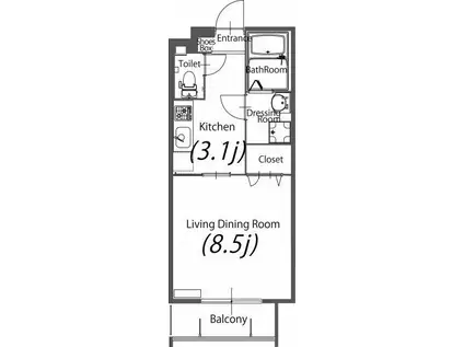 プレミアムプラスみなみ野Ⅰ(1K/1階)の間取り写真