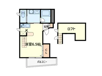 メゾン高槻II号館(ワンルーム/2階)の間取り写真