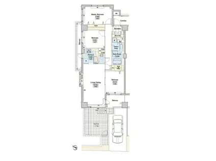 レジディアタワー上池袋(3LDK/1階)の間取り写真