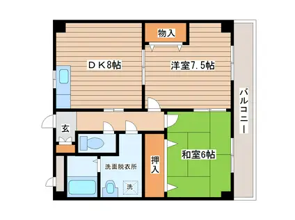 コンフォールSAKAE(2DK/2階)の間取り写真