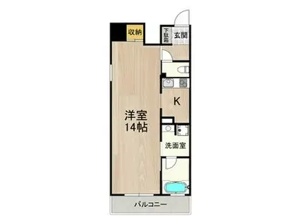 グランツ西大橋(1K/10階)の間取り写真