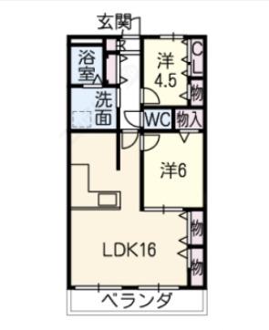 メゾンドオーシマ(2LDK/2階)の間取り写真