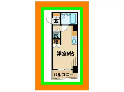 ドルチェ府中ツインエクセル(ワンルーム/2階)の間取り写真