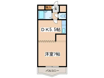 ノースコートサンスイ(1DK/2階)の間取り写真