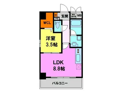 モンテグランデ(1LDK/5階)の間取り写真