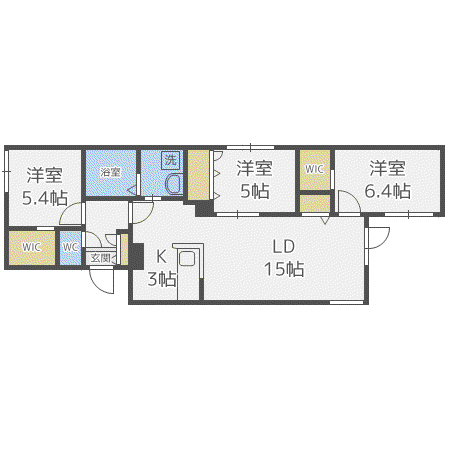 DOUZIEME V(3LDK/3階)の間取り写真