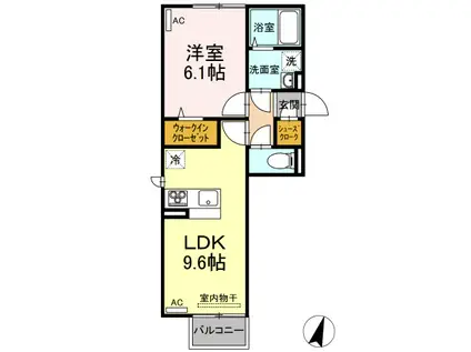 セラヴィ(1LDK/2階)の間取り写真