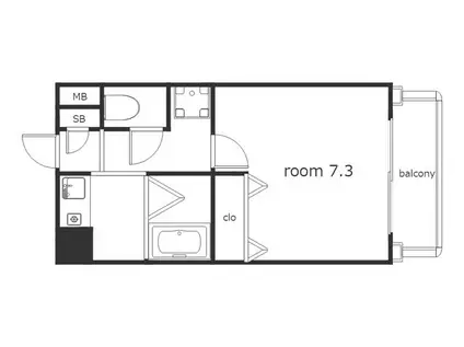 クレアールK.I(1K/2階)の間取り写真