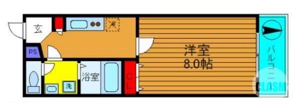 ブレスコート堺市駅前(1K/2階)の間取り写真