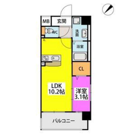 フルハウス高宮(1LDK/1階)の間取り写真