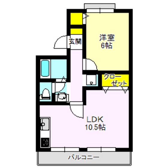 吉井レジデンス(1LDK/1階)の間取り写真