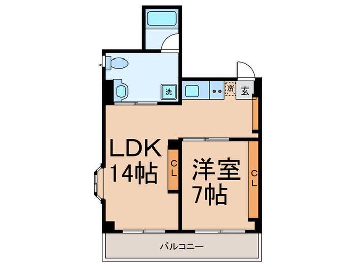 ミキハウス(1LDK/3階)の間取り写真