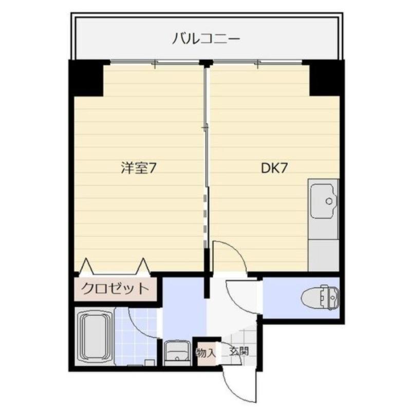 ハイフィールド88(1DK/5階)の間取り写真