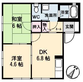 サリーゼ名田(2DK/1階)の間取り写真
