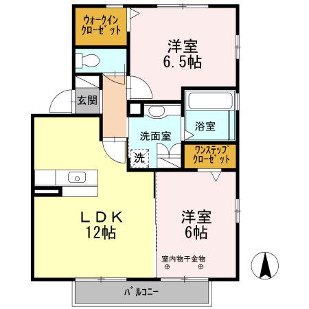 ムーンウェーブ(2LDK/2階)の間取り写真