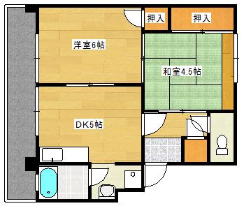第1斉藤ビル 1号館(2DK/2階)の間取り写真