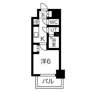 エステート金山(1K/6階)の間取り写真