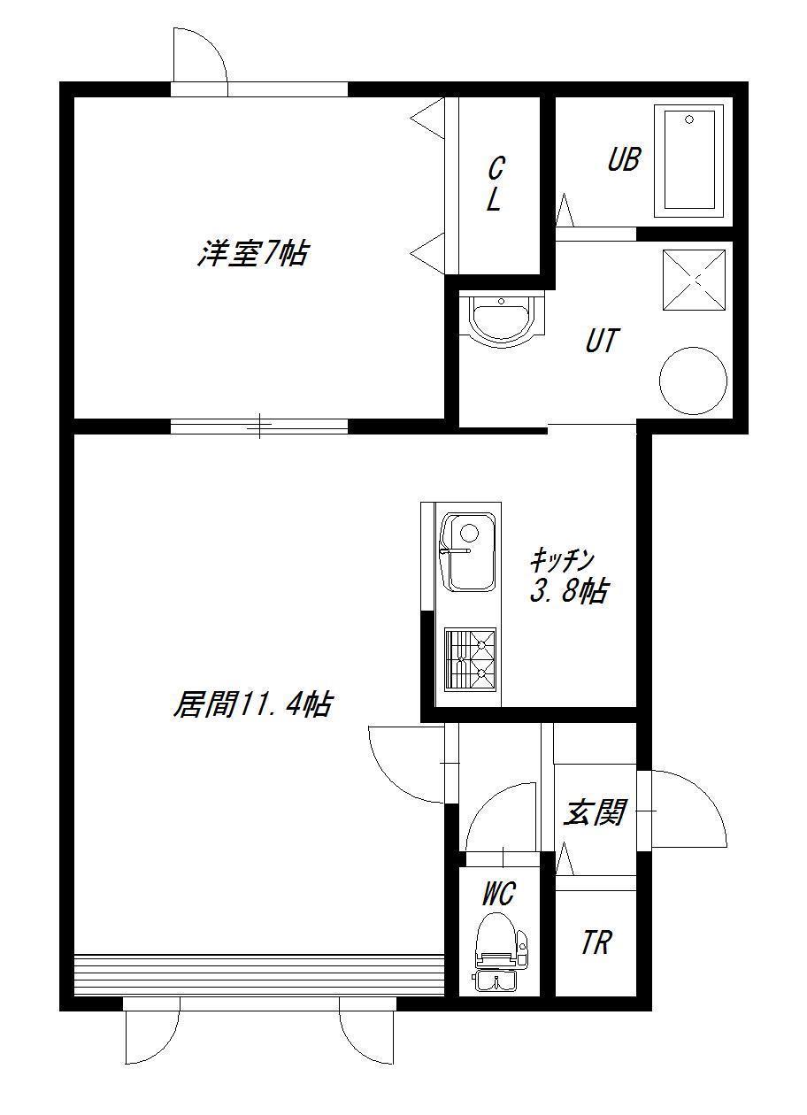 ロチェI(1LDK/2階)の間取り写真