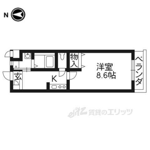 ケシミヤ上京(1K/2階)の間取り写真