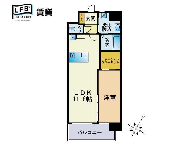 リオ・グランデ(1LDK/1階)の間取り写真