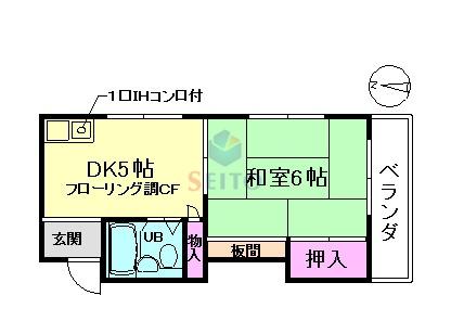 ルミナスコート(1DK/3階)の間取り写真