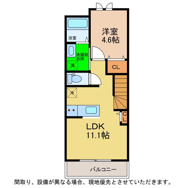 GRAND見能林(1LDK/2階)の間取り写真