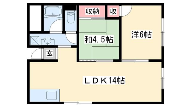 柴田マンション(2LDK/4階)の間取り写真