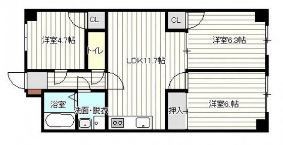 MARIONETTE XIV(3LDK/8階)の間取り写真