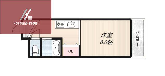 ソルテ住道(1K/3階)の間取り写真