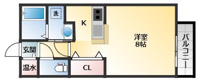 パンリュ ミエール(1K/1階)の間取り写真