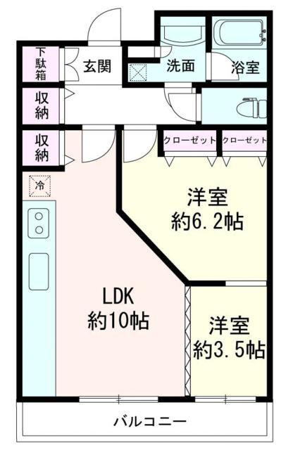 ライオンズステージ関内メダリオン(1SLDK/8階)の間取り写真