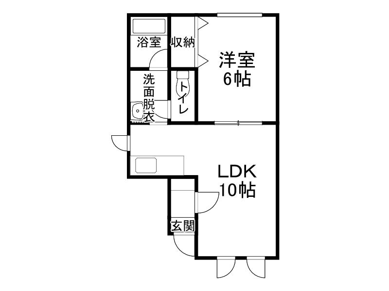 フルハウスC(1LDK/1階)の間取り写真