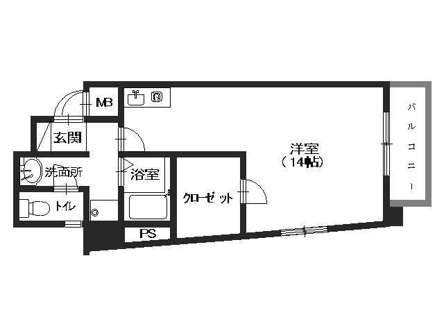 シャルマン(ワンルーム/2階)の間取り写真