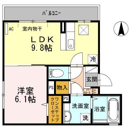 グランドソレイユ(1LDK/1階)の間取り写真
