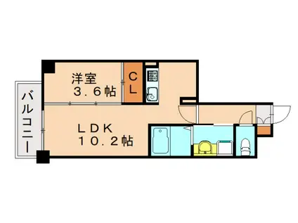 TASUKI PLAN 井相田(1LDK/7階)の間取り写真