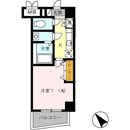 レジデンス浜田(1K/5階)の間取り写真
