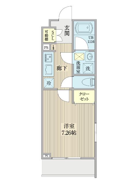 リシェス名古屋山王ウエスト(1K/3階)の間取り写真