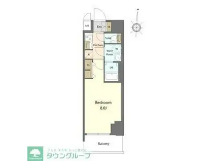 S-RESIDENCE高岳BRESA(1K/5階)の間取り写真