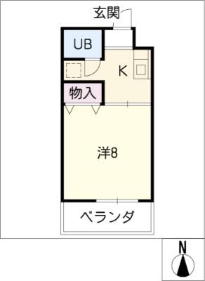 千寿ビル(1K/2階)の間取り写真