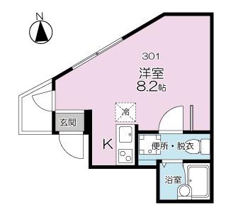 グランプルー杉並(ワンルーム/3階)の間取り写真