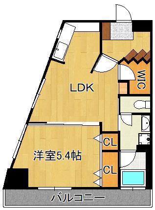 ヤナギサイト(1LDK/7階)の間取り写真