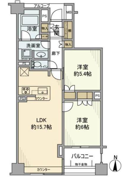 BELISTA住吉(2LDK/2階)の間取り写真