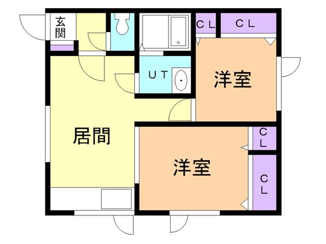 ピジョン高砂(2DK/2階)の間取り写真