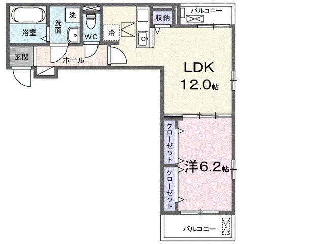 メゾンボヌール(1LDK/1階)の間取り写真