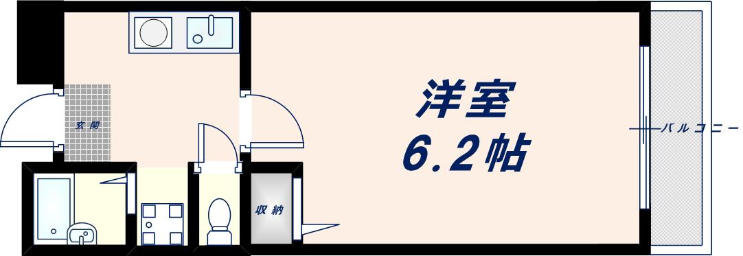 メロディー双葉(1K/3階)の間取り写真