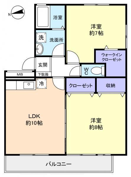 グレース V(2LDK/3階)の間取り写真