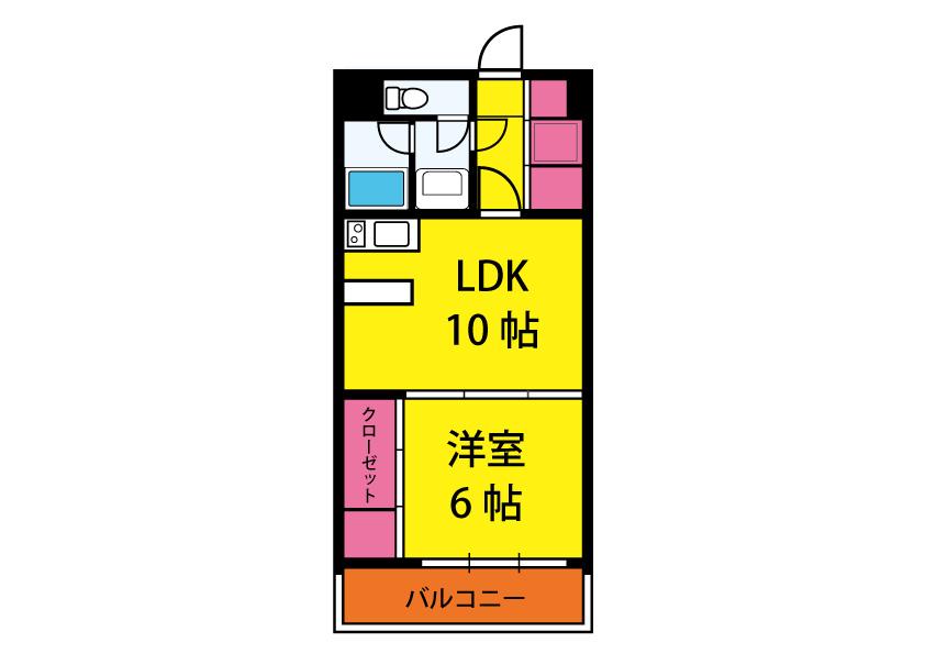 マドンナTOWN RITZ(1LDK/13階)の間取り写真