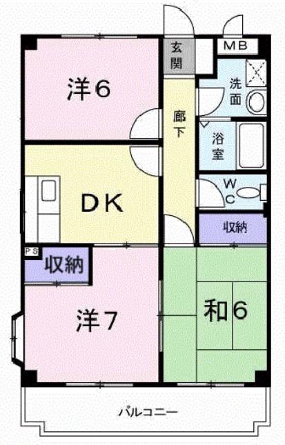 MANSION LOTUS(3DK/2階)の間取り写真