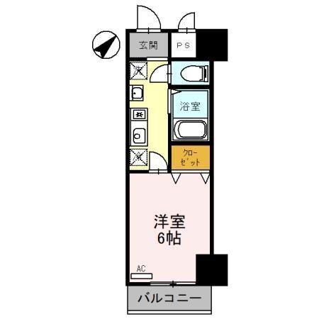 レジデンスKANGI(1K/1階)の間取り写真
