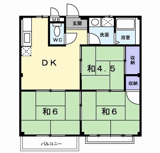 リバーサイドみうらII(3DK/2階)の間取り写真